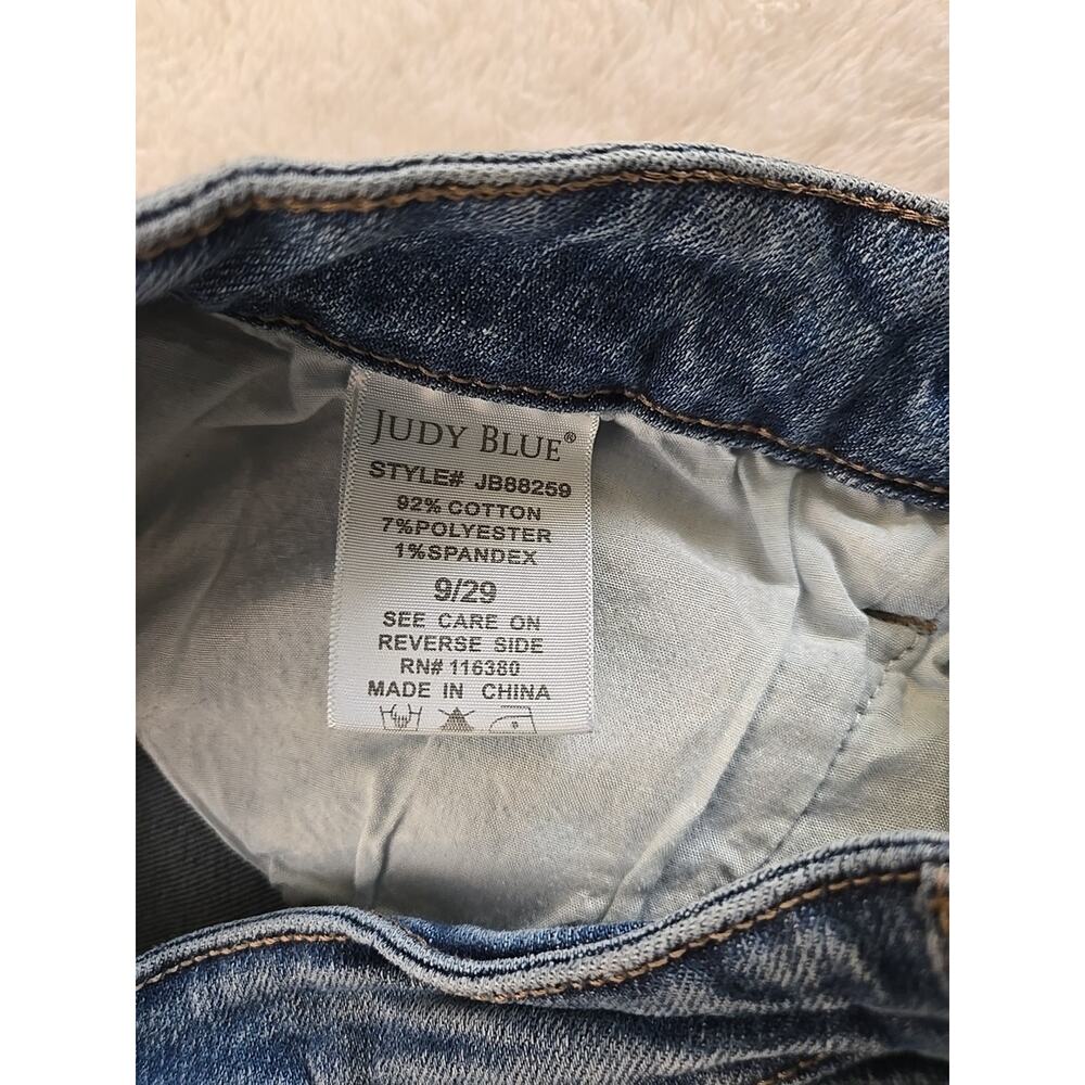 Judy Blue High-waisted Cropped Skinny Jeans Womans Sz 9/29 JB88259 Frayed Cuffs - Picture 4 of 14